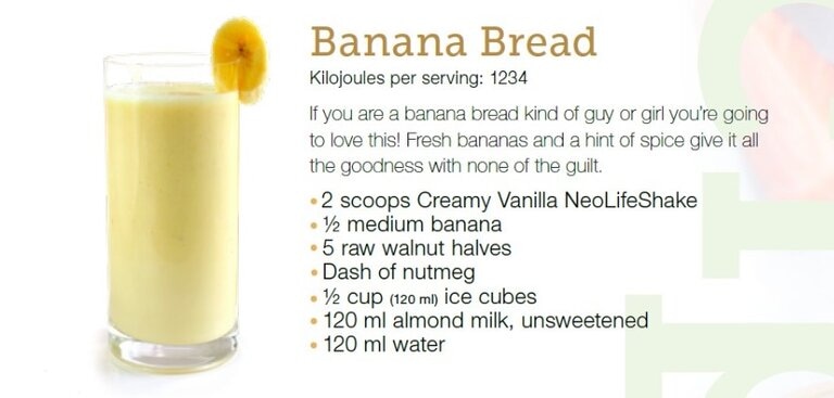 Banna bread NeoLife shake recipe. Weight loss product