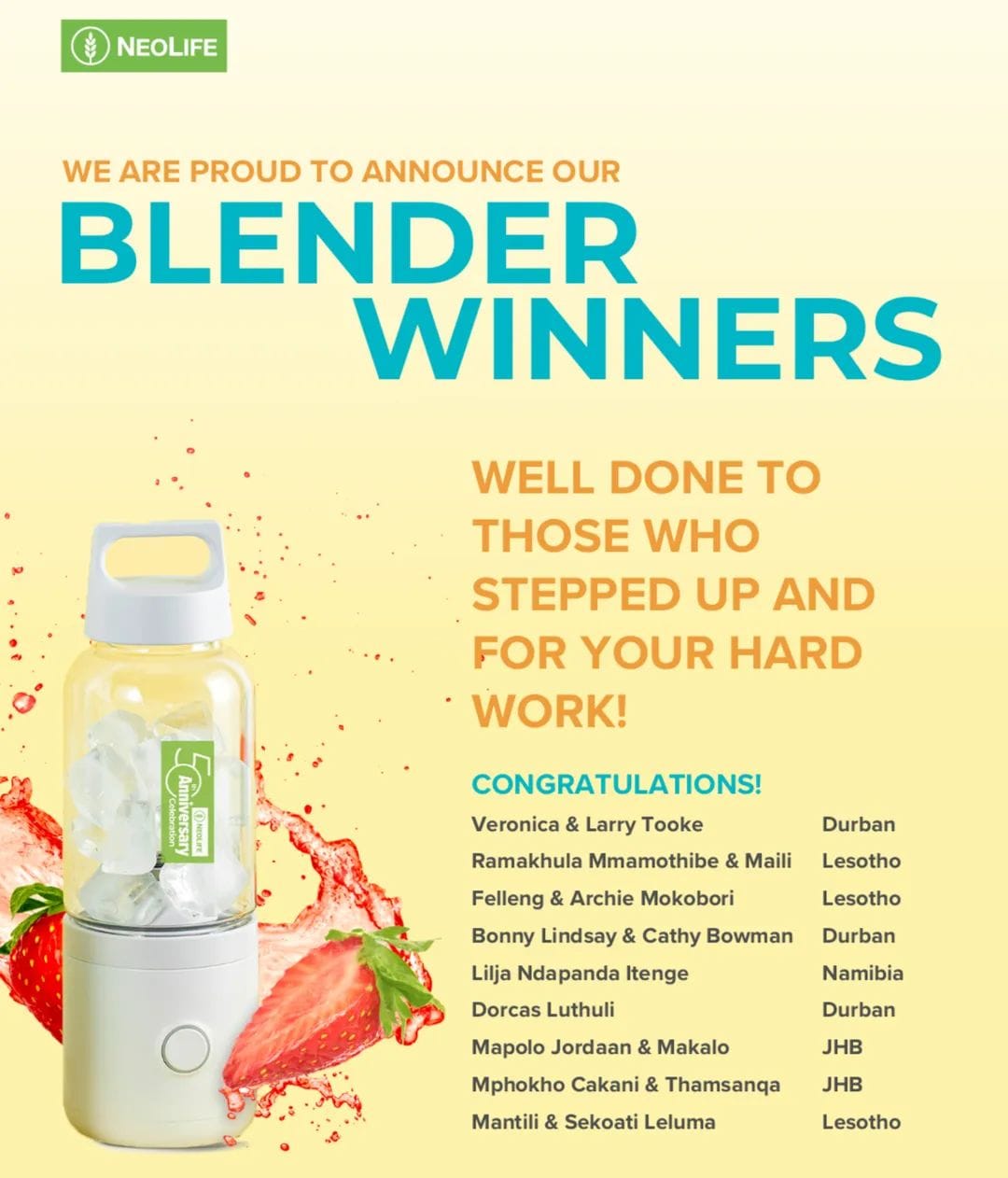 Yourday2day December incentives blender winners